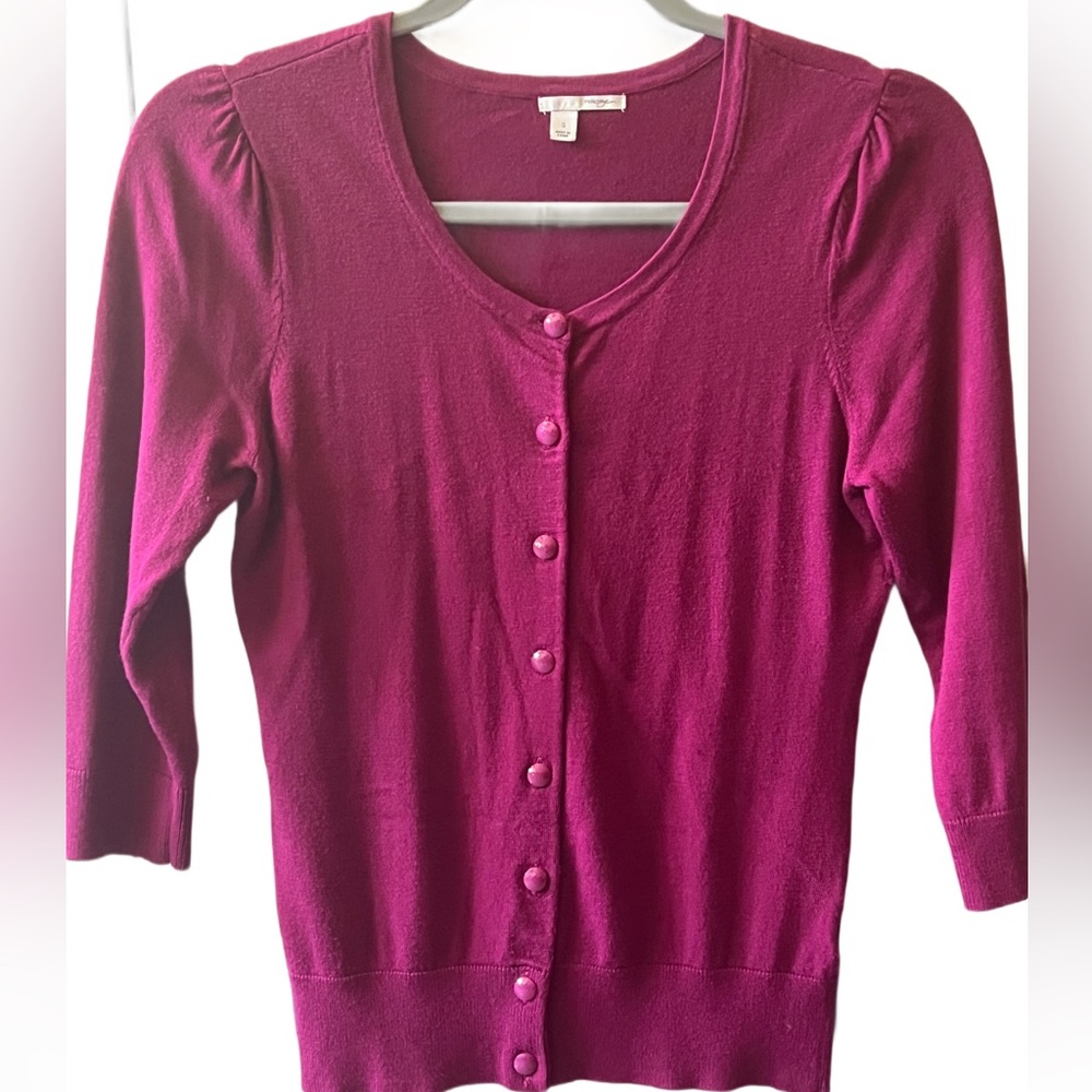 Halogen Merlot 🍷 Cardigan Sweater Classic Knit